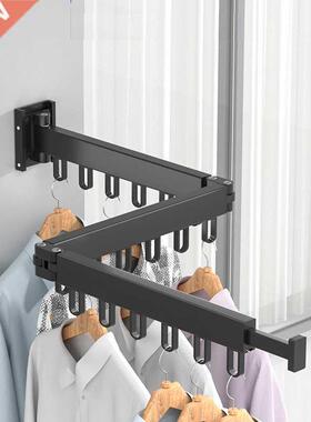 1.2m Folding Clothes Hanger Wall Mount Retractable Cloth Dry