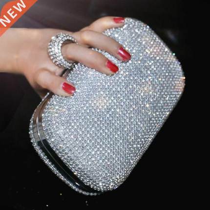 Shinny Glitter Evening Bags Rhinestone Hard-Surface Box Bags