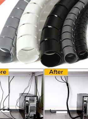 1 Pcs 1.5/2m Flexible Spiral Cable Organizer Storage Pipe Co