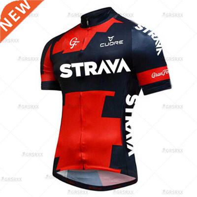 STRAVA Cycling Jersey Summer Breathable Bicycle Wear for Men