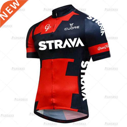 STRAVA Cycling Jersey Summer Breathable Bicycle Wear for Men