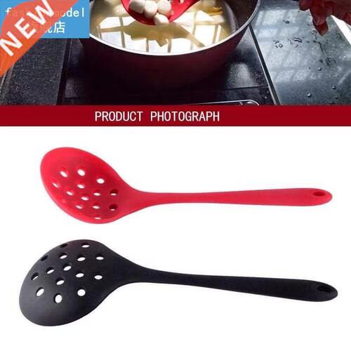 1pc Kitchen Cooking Spoon Silicone Non Stick Slotted Spoon L