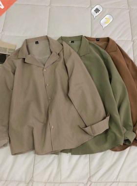 2020 Men's Suit Collar 6-color Coats Long Sleeve Loose Hawai