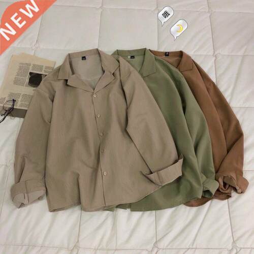 2020 Men's Suit Collar 6-color Coats Long Sleeve Loose Hawai