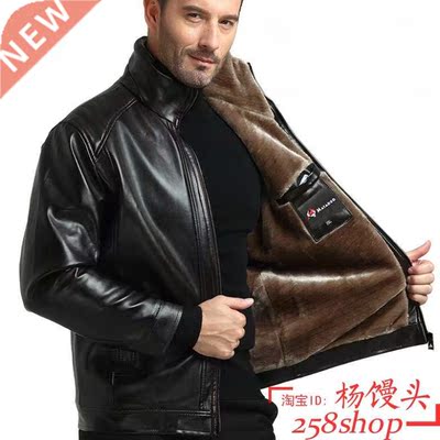 New autumn winter thick leather jacket Coat men 保暖皮外套男