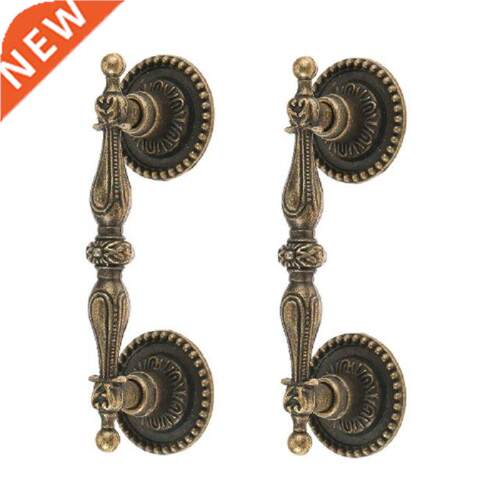 2Pcs Antique Bronze Handle Vintage Pull Brass Knob Furniture