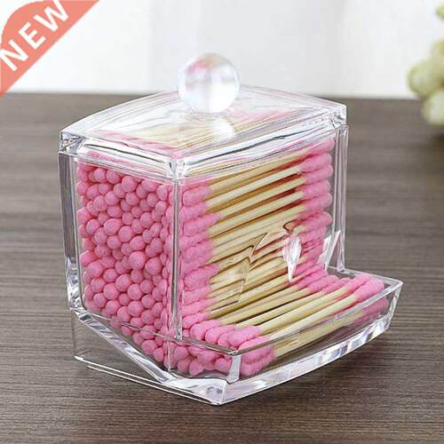 Acrylic Cotton Swabs Storage Holder Box Portable Makeup Cott