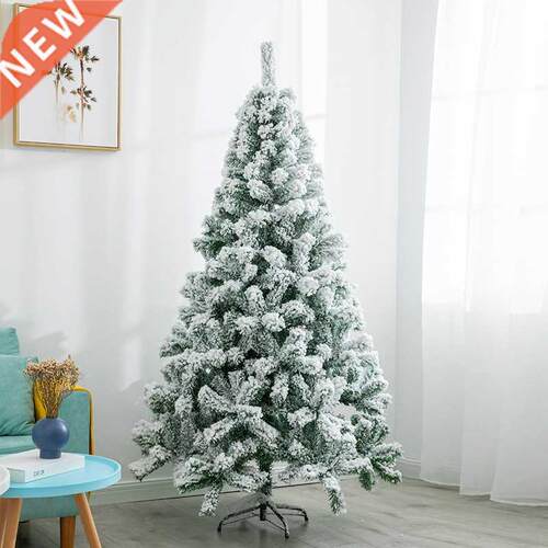 白色喷雪植绒人造雪仿真树pvc圣诞树套装Flocking christmas tree