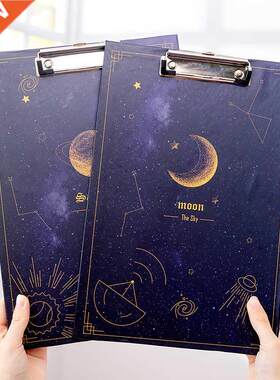 A4 File Folder Clipboard Fantasy Starry Sky Design Test Pape