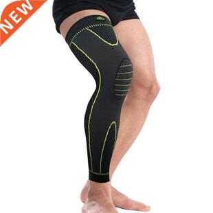 Hot elastic yellow-green stripe sports lengthen knee pad leg
