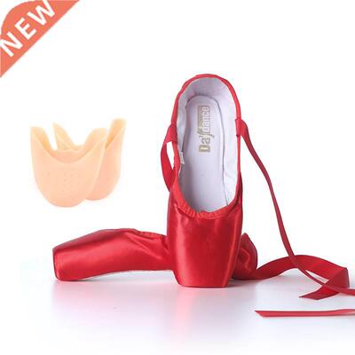 Red Ballet Pointe Shoes Satin Ballerina Ballet Shoes Girls W