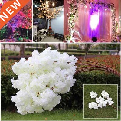 90 Silk Hydrangea Cherry Blossoms Fake Flower White