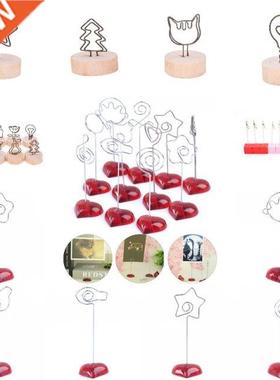 1PC Wooden Photo Clip Memo Name Card Hanging Stand Note Item