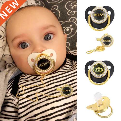 Letter Print Baby Pacifier with Chain Clip Newborn BPA Free