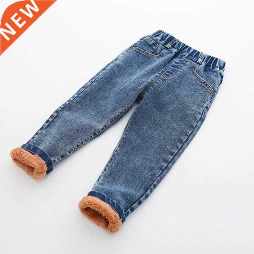 2021 Children Boys New Winter Thick Denim Pants Baby Boys Ca