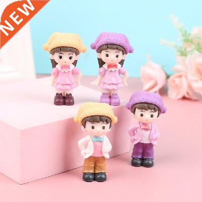 1 Pair Micro-Landscape Romantic Couple Figurine Clown Hat