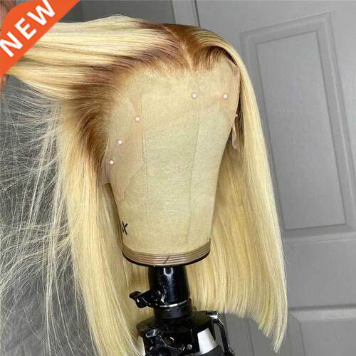 Ombre Blonde Bob Wig Human Hair Short Bob 613 Wig Lace Part
