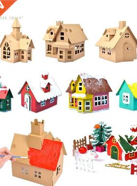 Children Handmade  Painting Christmas Biscuit House Festi
