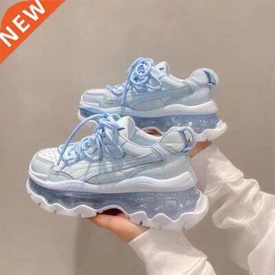 Platform Sneakers Women 2022 Breathable Beige Ladies Sports
