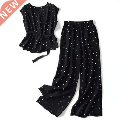 Women's suit 2022 vintage casual chiffon lace up sleeveless