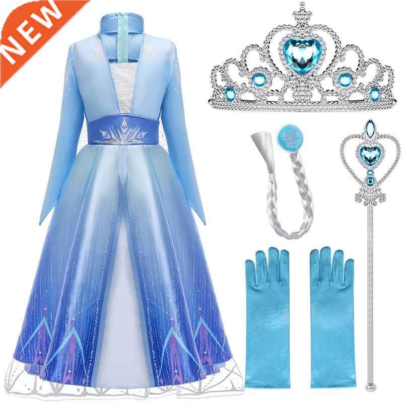 Elsa Dresses For Girls Princess Party Elsa Costume Snow Quee图片