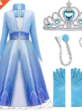 Elsa Dresses For Girls Princess Party Elsa Costume Snow Quee