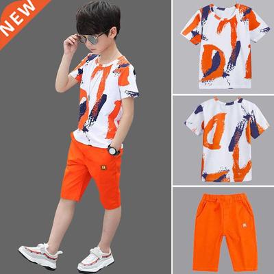 Boys Clothing Sets Summer 2022 Cotton Teenage Kids Boys Suit