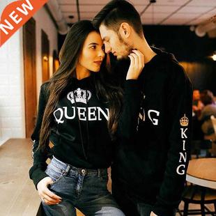 2021 Women Men Hoodies Pullovers Tracksuits King Queen Print