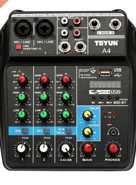 Mini Portable TU04 BT Sound Mixing Console with USB for DJ