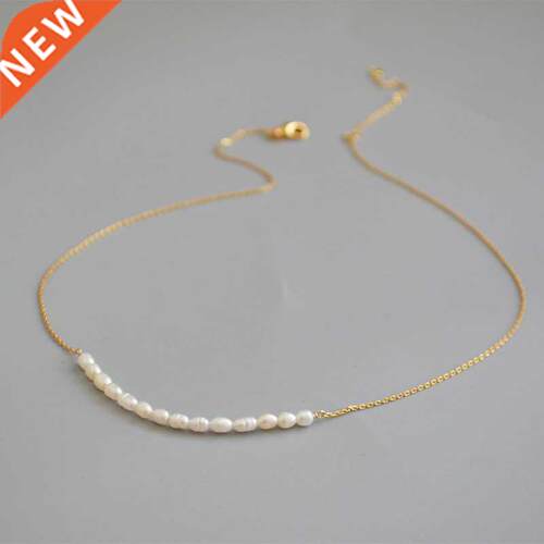 Brass With 18K Gold Natural Real Pearl Necklace Wowen Jewelr