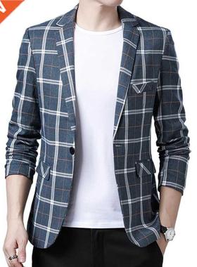 2022 Fashion Brand Men Casual Blazers Autumn New Men's Plaid