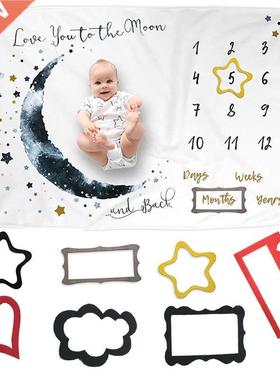 Felt Frme Newborn Bby Growth Milestone Blnket Photogrphy