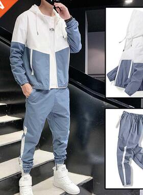 Autumn Sports Suit Men Jacket and Trousers Two Piece Set Cas