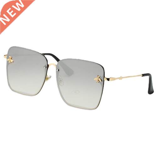 WINFUL 2022 New Fshion Ldy Oversize Rimless Squre Bee Sun