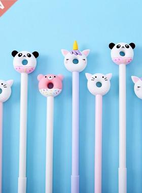 4pcs Cute Donuts Pen Ballpoint 0.5mm Black Color Gel Ink Pe