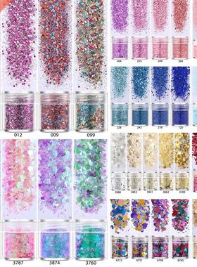 4 pots 19 Color Mix UV Epoxy Resin Filling Sequins Nail art
