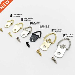 50pcs Golden Silver Black Triangle D-Ring Hanging Oil Painti