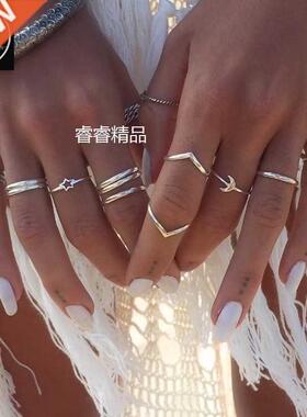 Europe and America Bohemia Rings Women's Style 12pcs/Suits