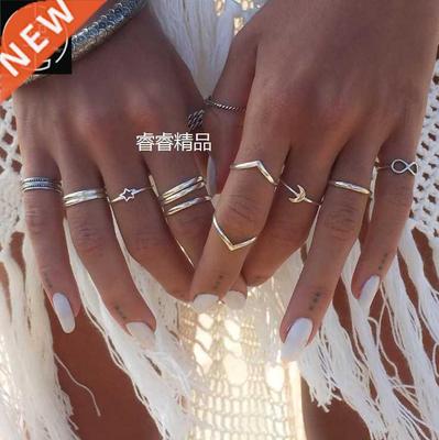 Europe and America Bohemia Rings Women's Style 12pcs/Suits