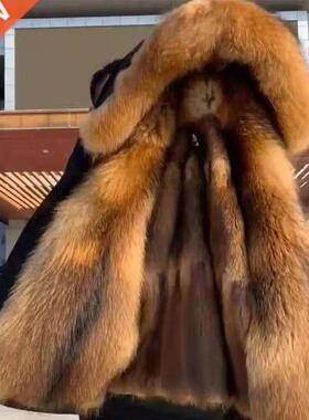 2022 Winter Men Down Coat Fox Fur Men Coat Jacket