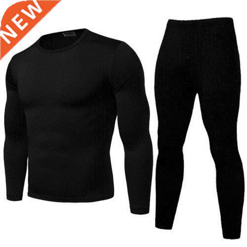 2PCS Mens Winter Warm Ultra-Soft Fleece Lined Thermal Top Bo