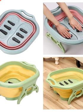 Foldable Foot Soaking Tub Bucket Foot Bath w/ Massage Rolle