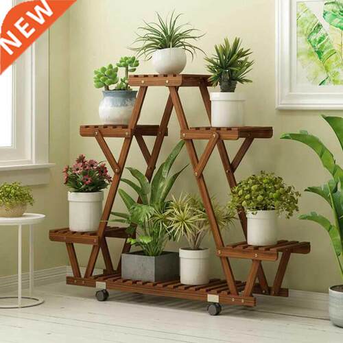 Triangular Plant elf 6 Potted Carbonized Wood Plant Holder