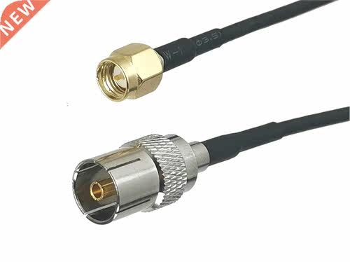 1Pcs RG174 SMA Male Plug to IEC PAL DVB-T Female jack Connec