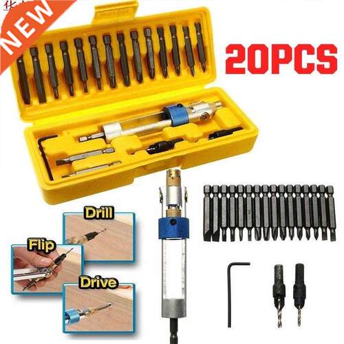 20pcs Swivel Head Drill Driver Bit Set Quick-Change HSS Coun