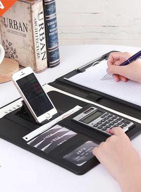 A4 PU Leather Folder Padfolo job executve Mult-functon O
