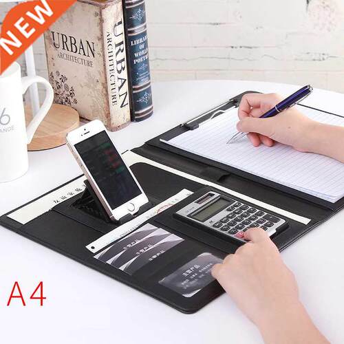 A4 PU Leather Folder Padfolo job executve Mult-functon O