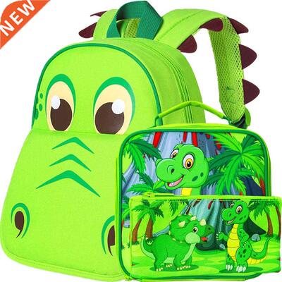 PCS Toddler Backpack for Boys, 12'' Dinosaur Bookbag and Lu