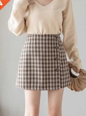 Half-skirt women's retro high waist temperament short skirt