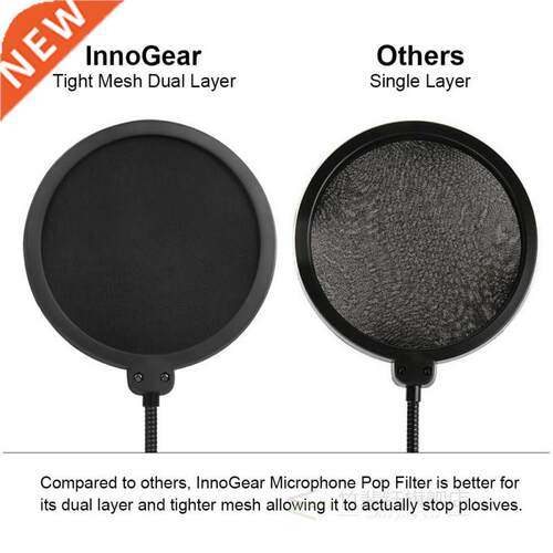 Updated Microphone Pop Filter Dual Layer Mic Pop Shield with